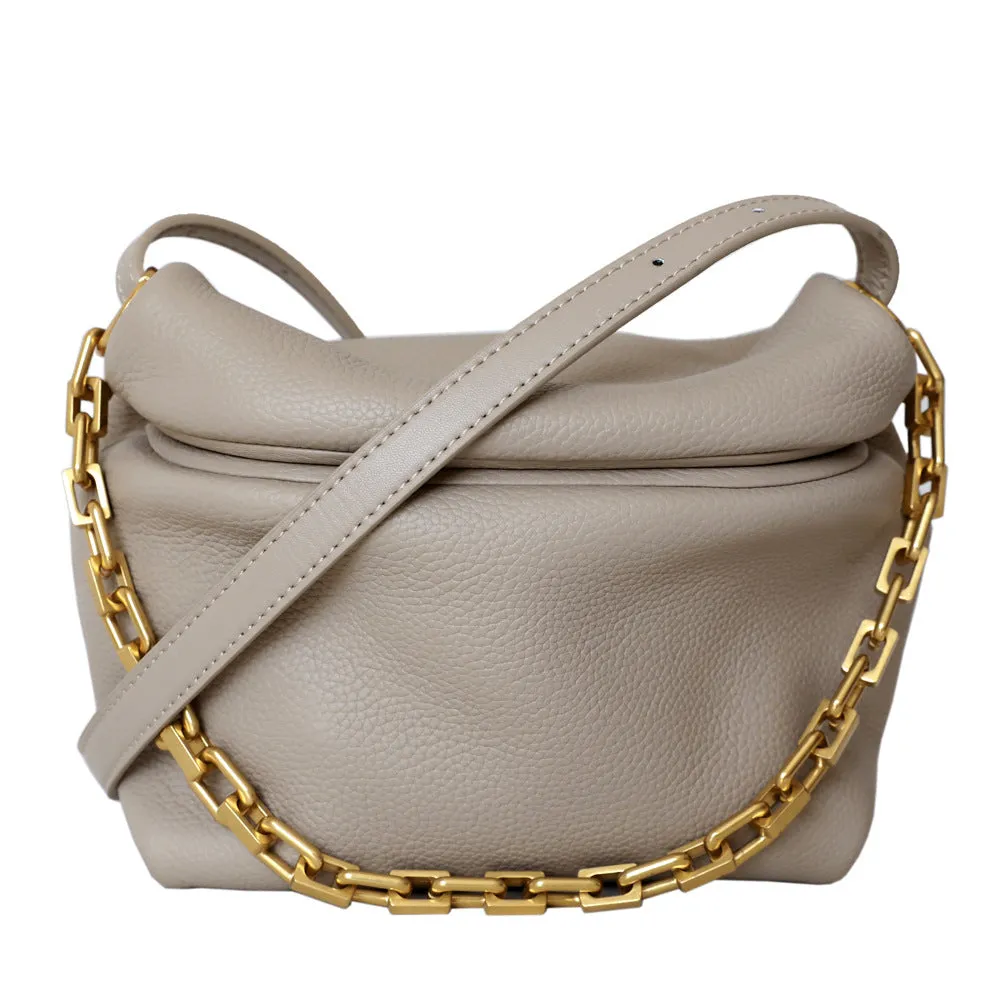 Leather Chain Dumpling  Bag