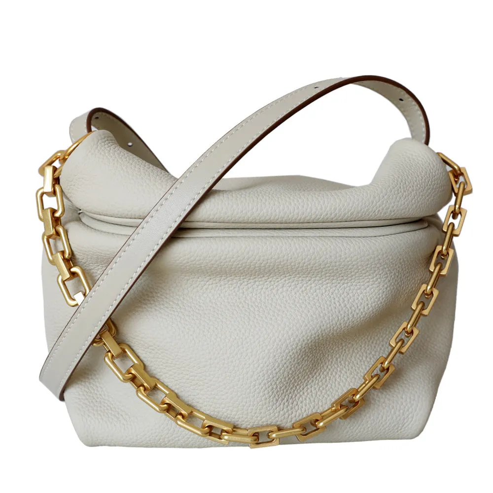 Leather Chain Dumpling  Bag