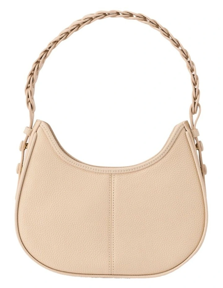 Lidia Leather Shoulder Bag in Cream