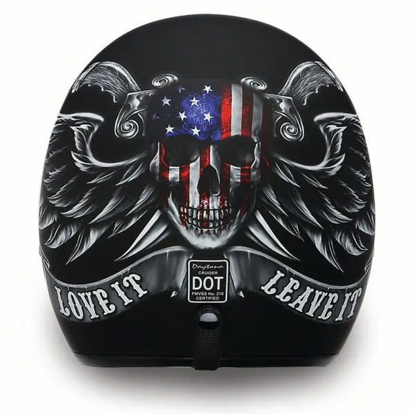 'Love It Leave It' - Daytona Low Profile  D.O.T. Open Face Helmet