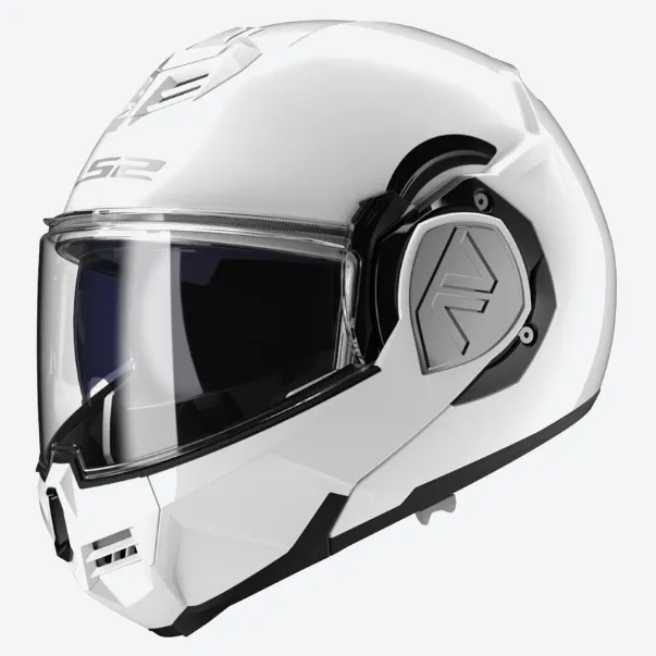 LS2 FF906 ADVANT Modular Flip Front Full / Open Face Motorcycle Helmet Gloss White