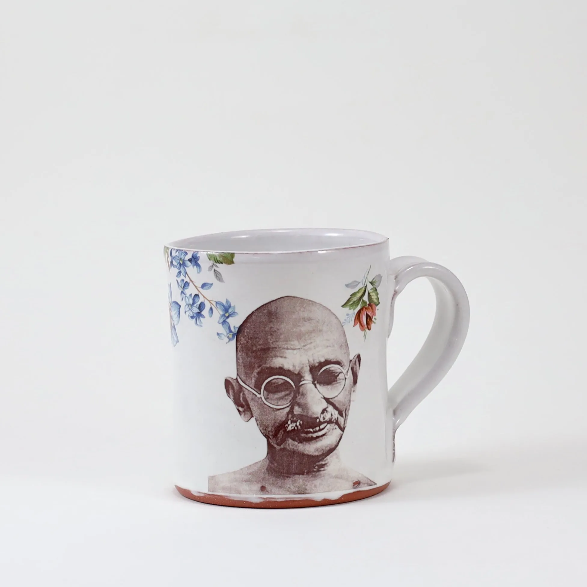 Mahatma Gandhi Mug with Flowers