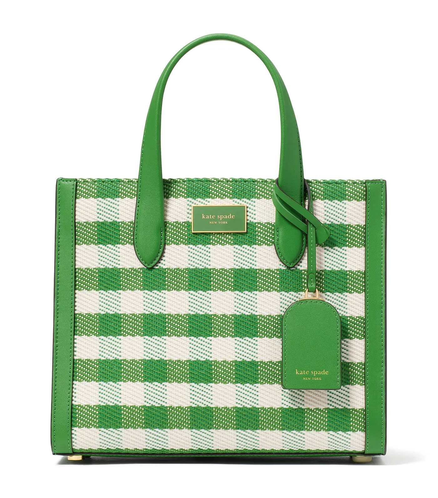 Manhattan Gingham Tweed Fabric Tote Summit Green Multi