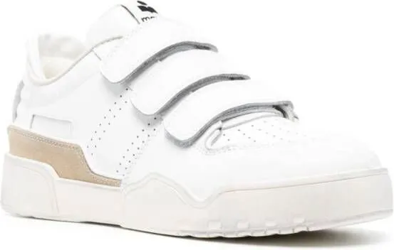 MARANT logo-patch touch-strap sneakers White