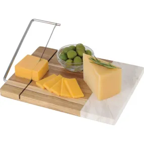 Marble and Acacia Wood Cheese Cutting Board 1031 White