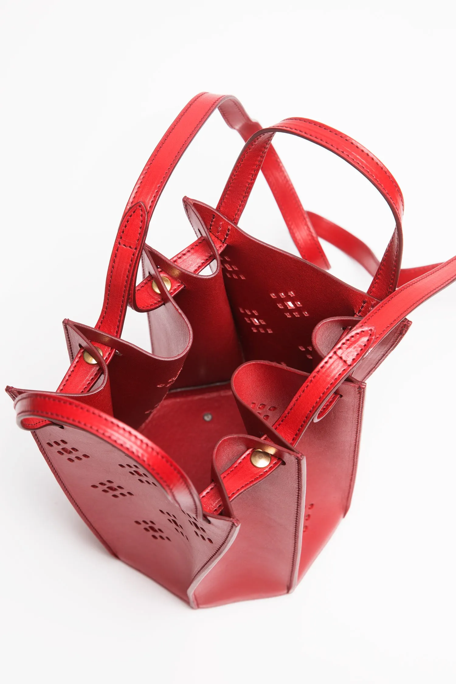 Medium Leather Cutout Bucket Bag