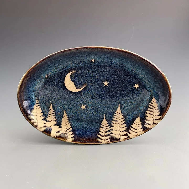 Medium Oval Plate with Moon & Stars