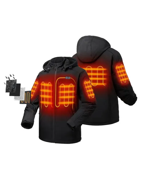 Men's Heated Dual Control Jacket with 5 Heating Zones (Chest Heating)