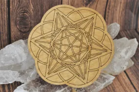 Merkaba/Seed of Life Wooden Grid Plate