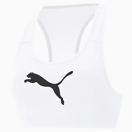 Mid 4Keeps Graphic Women's Training Bra | Puma White-Black Cat | PUMA Shop All Puma | PUMA 