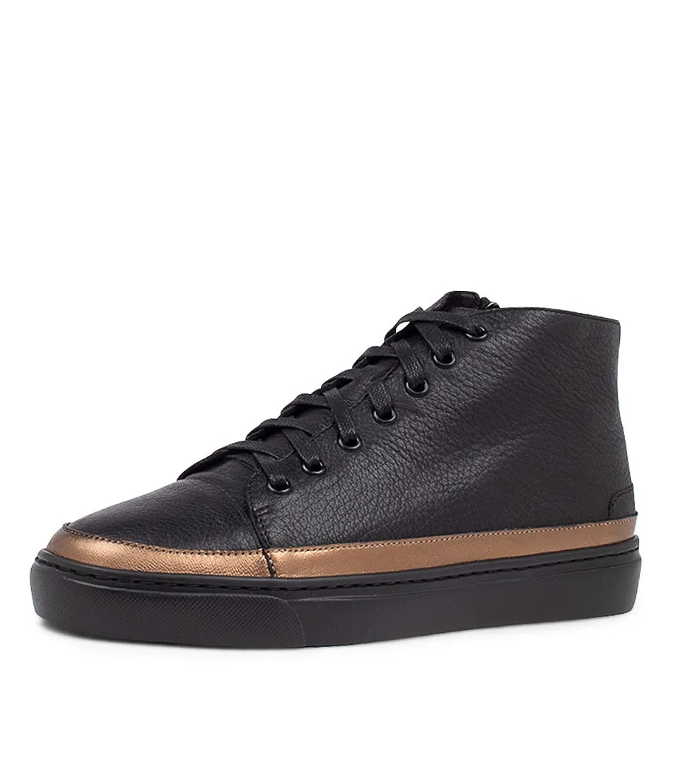 MOLLINI Osunset Black Bronze Leather Sneakers