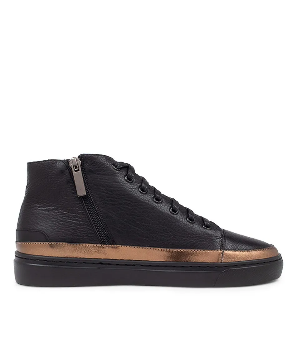 MOLLINI Osunset Black Bronze Leather Sneakers