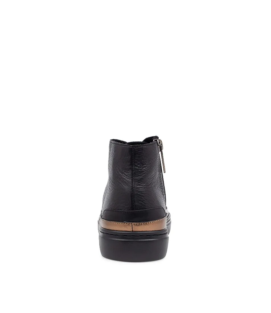 MOLLINI Osunset Black Bronze Leather Sneakers