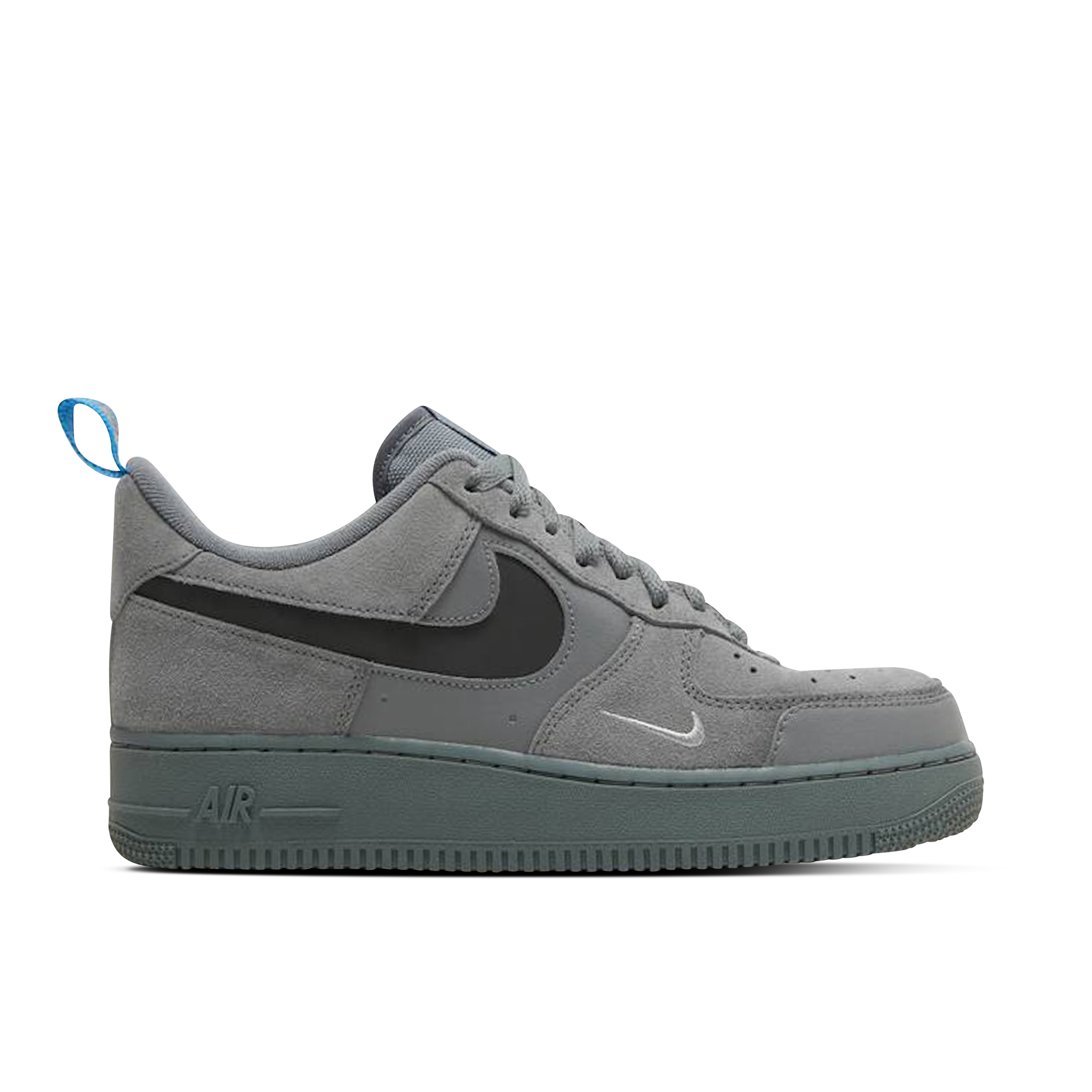 Nike Air Force 1 Low Cut Out Swoosh Grey Black | DO6709-002 | Laced