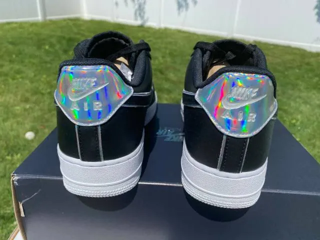 Nike MENS Air Force 1 Low "Black Iridescent" Outline AT6...