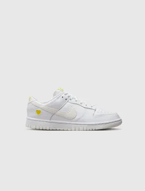 NIKE WOMEN'S DUNK LOW YELLOW HEART   WHITE