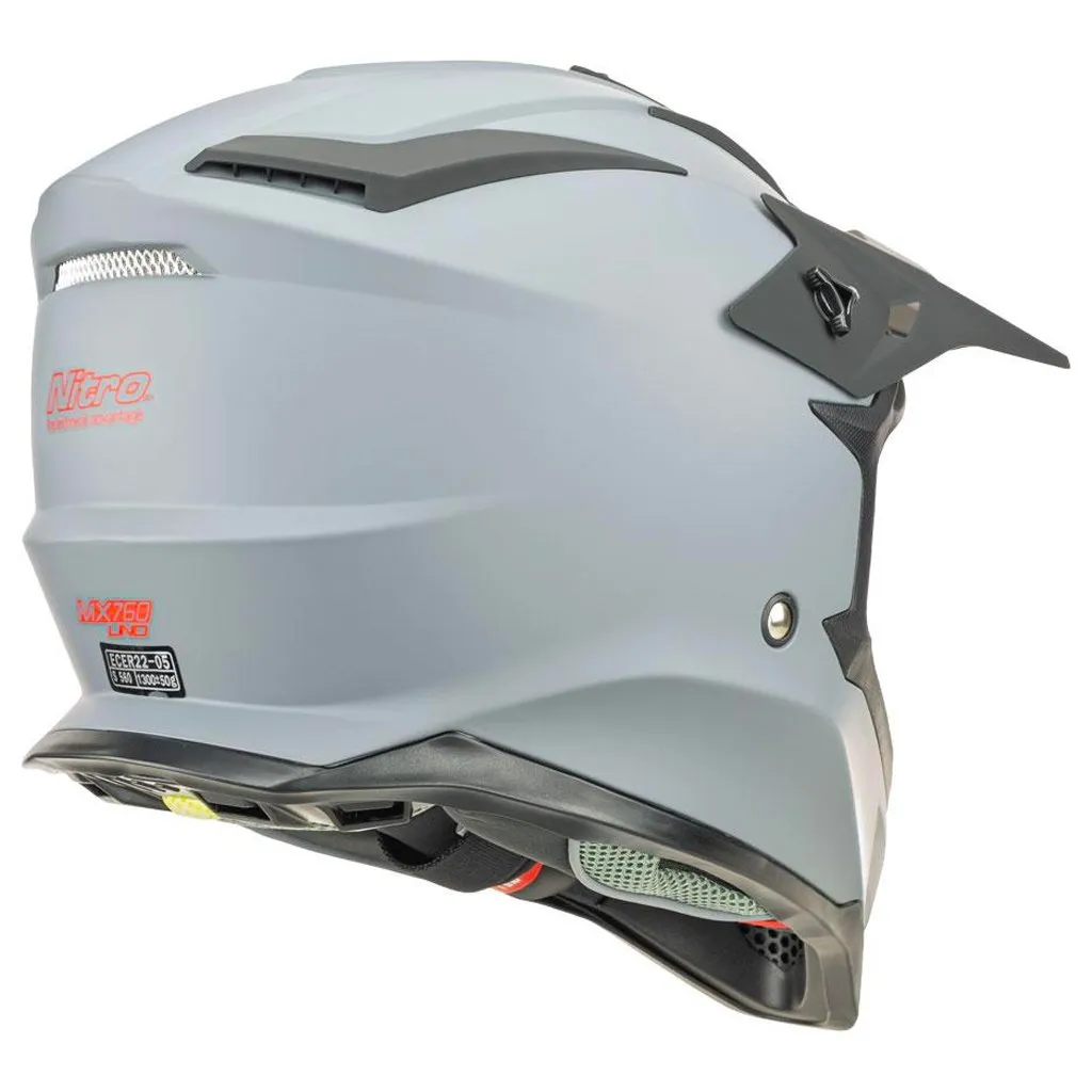 Nitro - MX760 Grey/Red Helmet