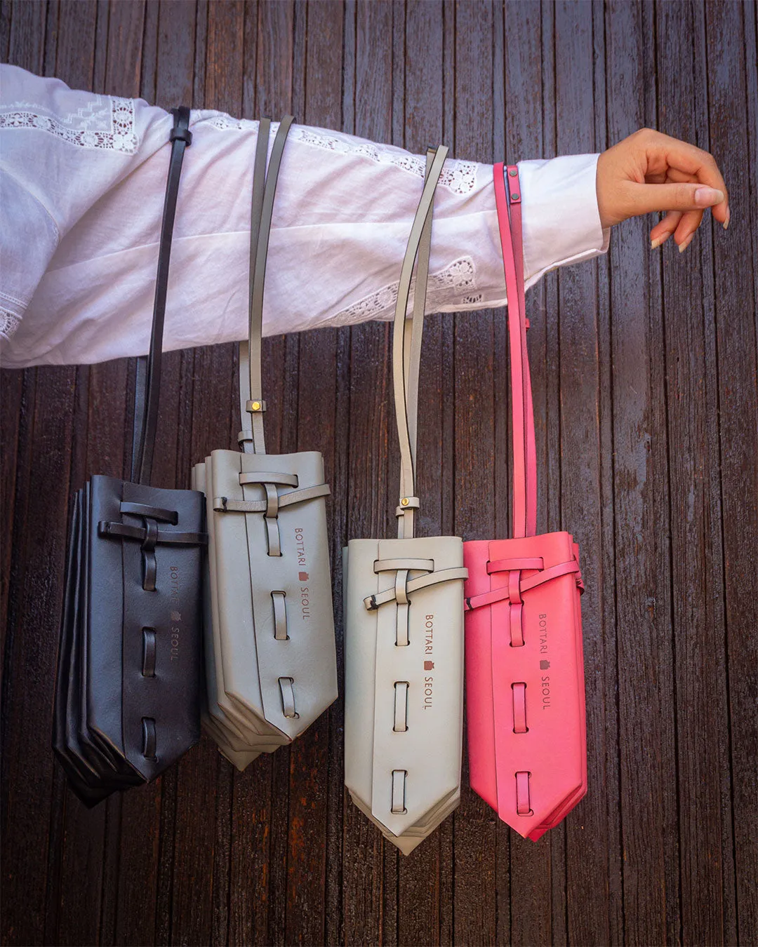 Origami Leather Bag Bubblegum