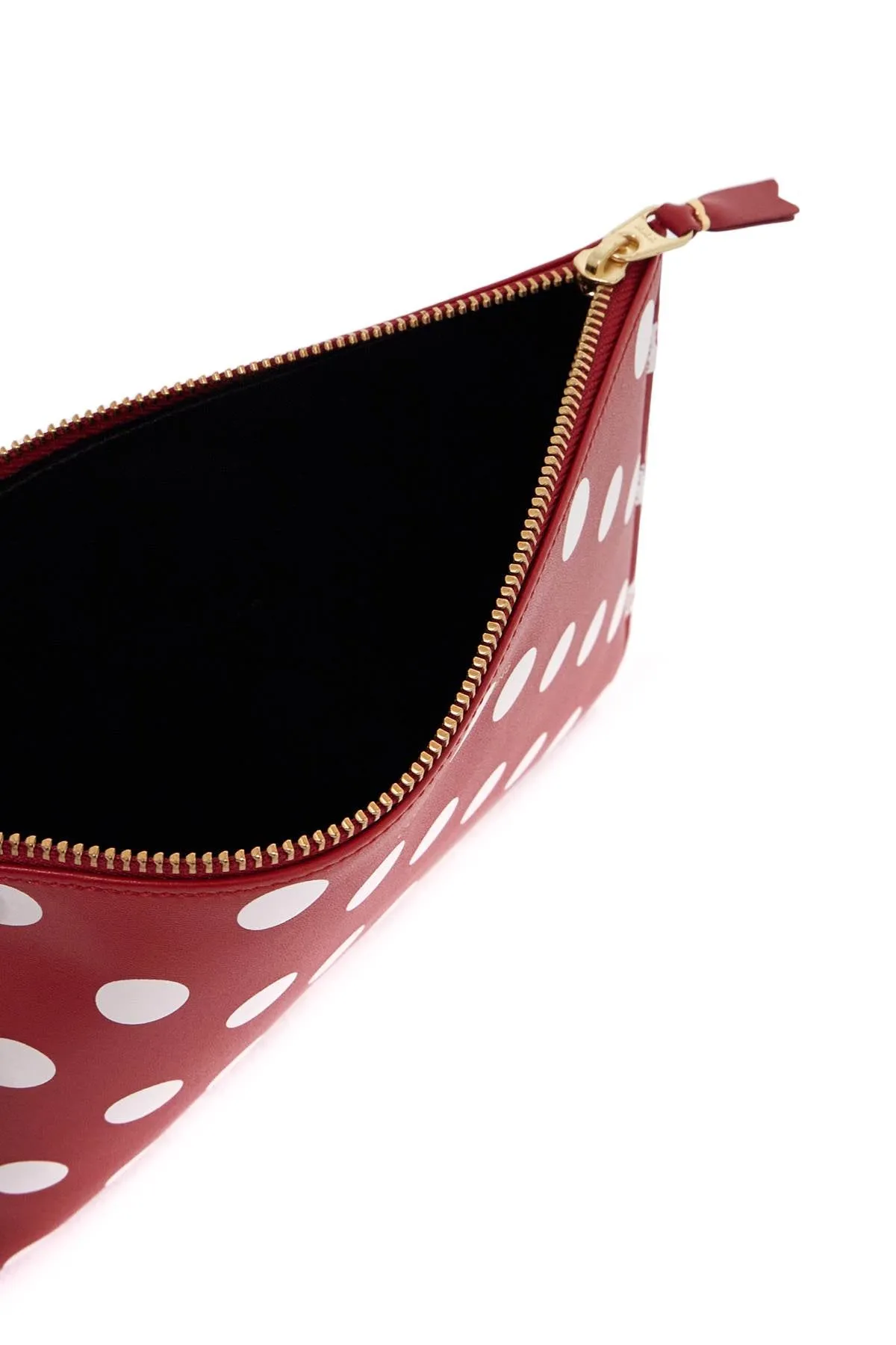 polka dot leather pouch bag