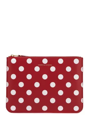 polka dot leather pouch bag