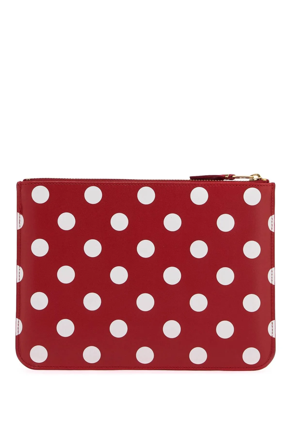 polka dot leather pouch bag