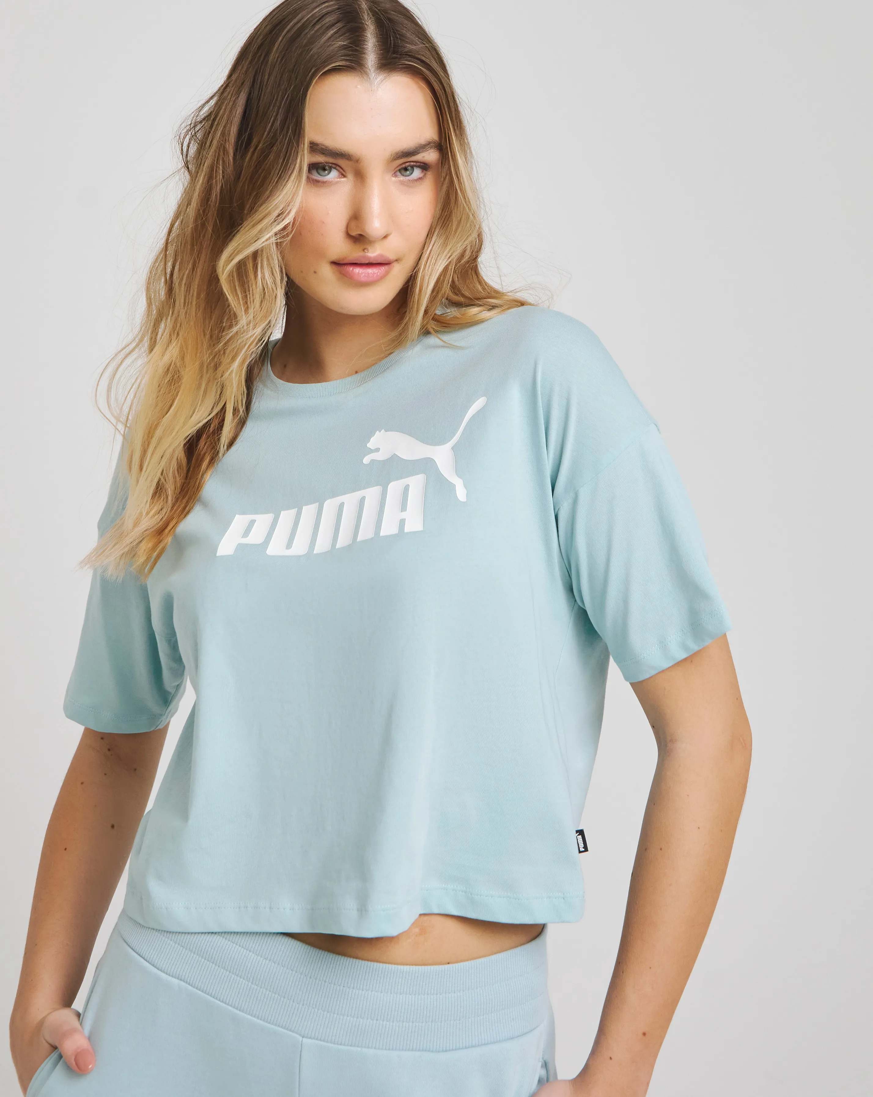 PUMA Essential Cropped Logo T-Shirt | Simply Be