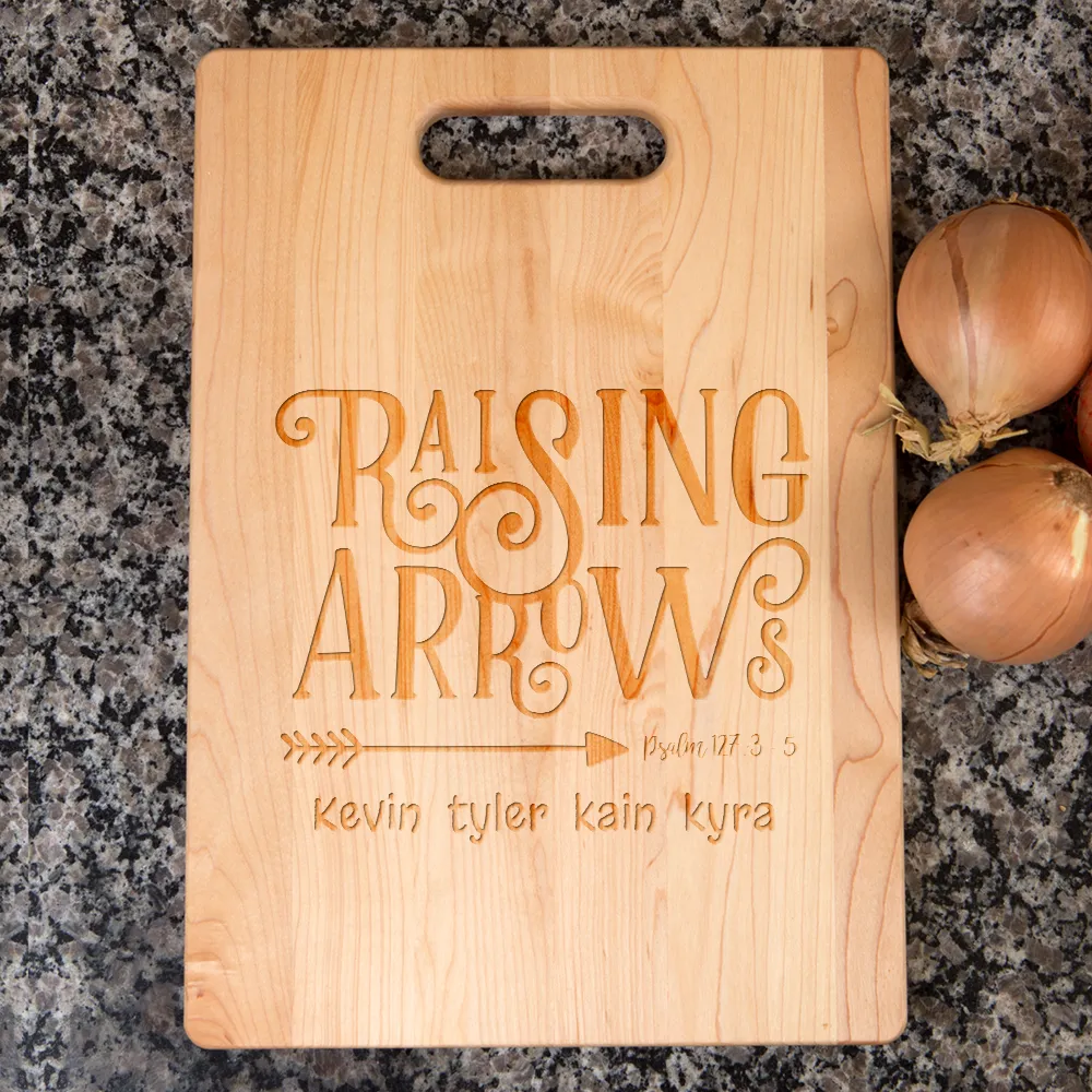 Raising Arrows Personalized Maple Cutting Board