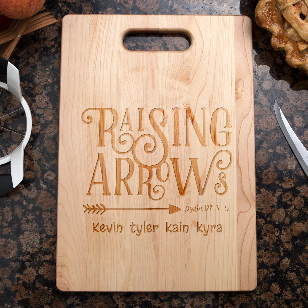 Raising Arrows Personalized Maple Cutting Board