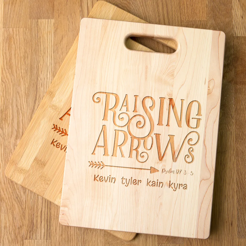 Raising Arrows Personalized Maple Cutting Board