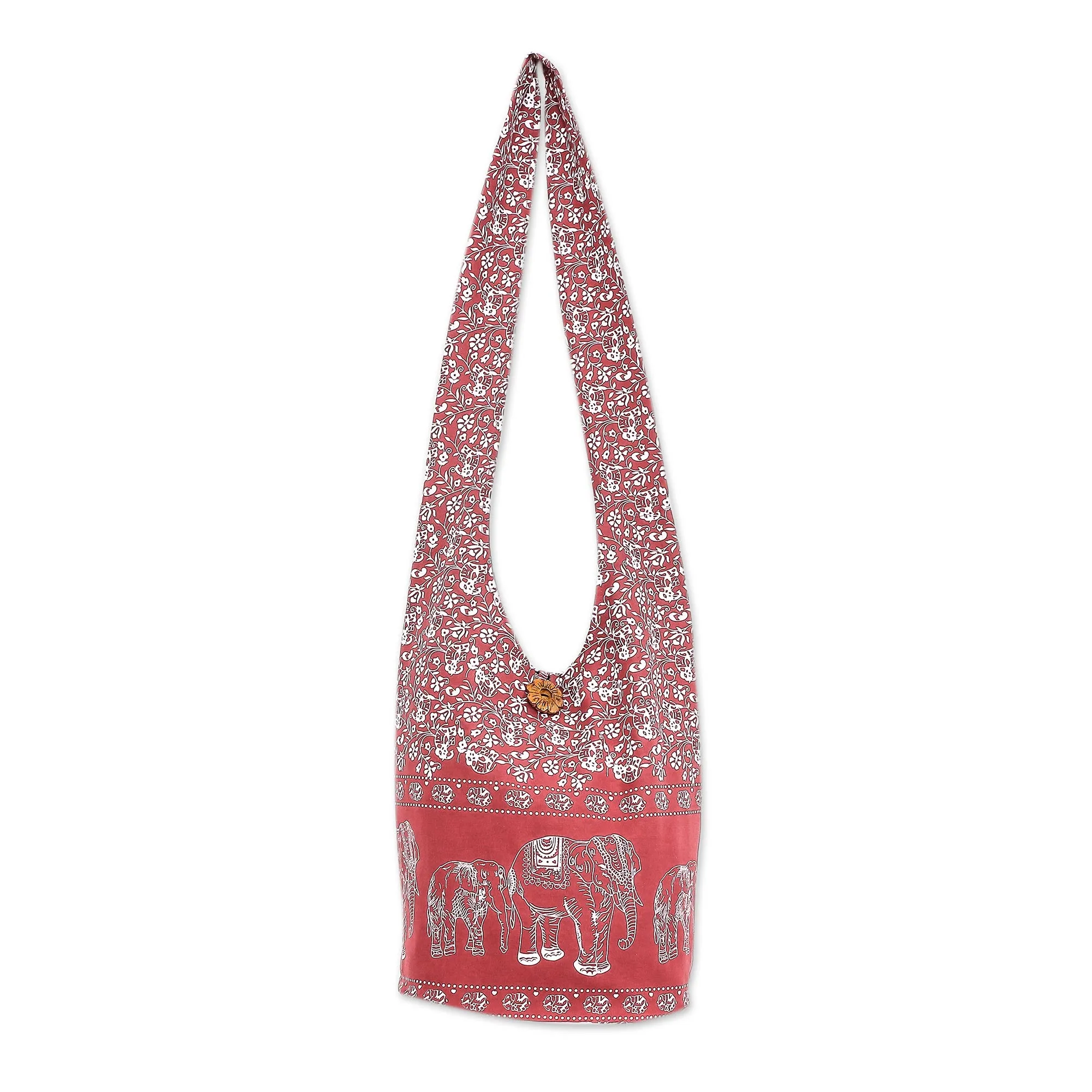 Red Siam Cotton shoulder bag