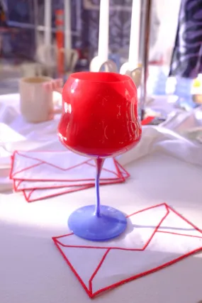 Red Wavy Wine Glass