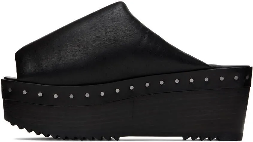 Rick Owens Black Studded Platform Sandals