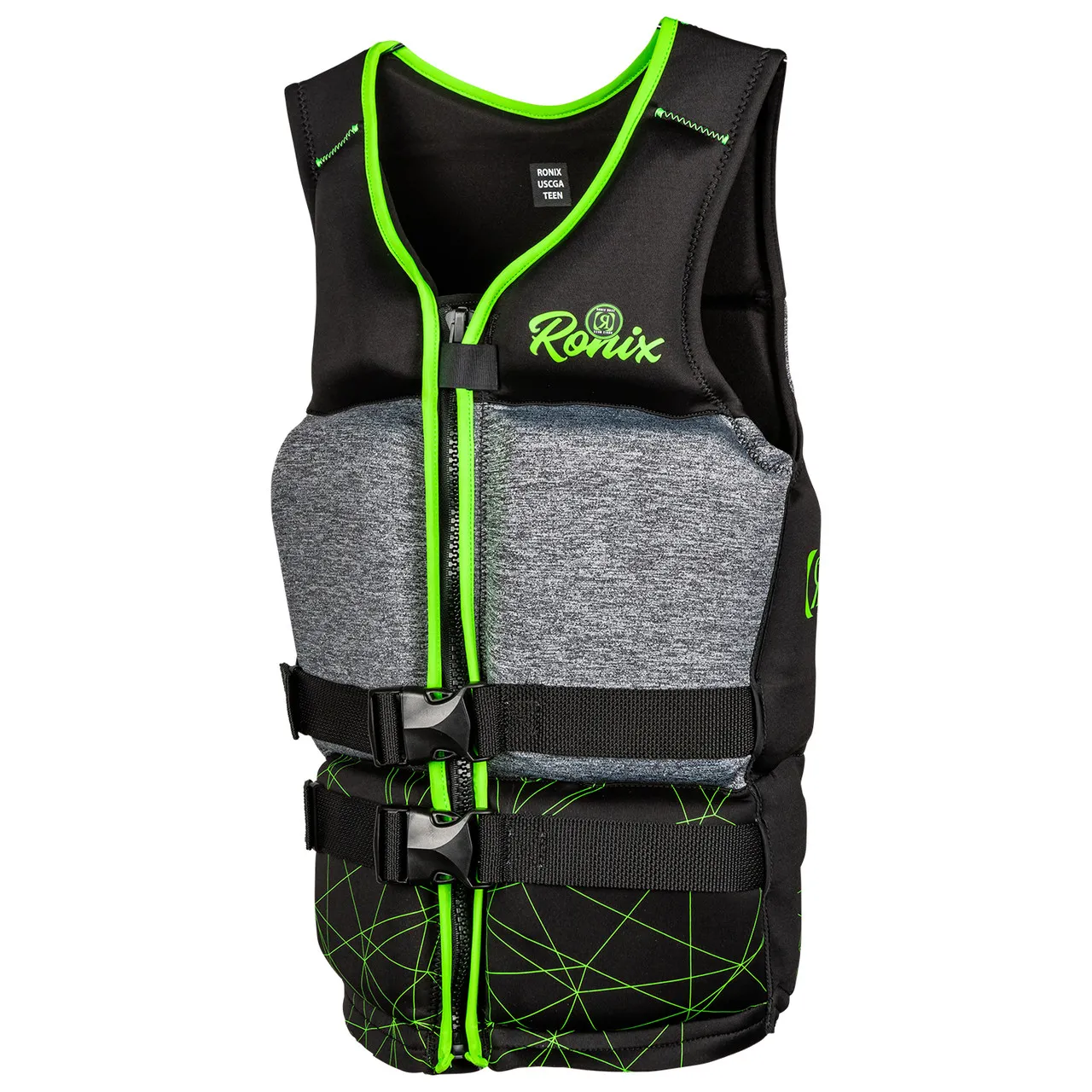 Ronix Driver's Ed Capella 3.0 (Black/Lime) Teen CGA Life Jacket