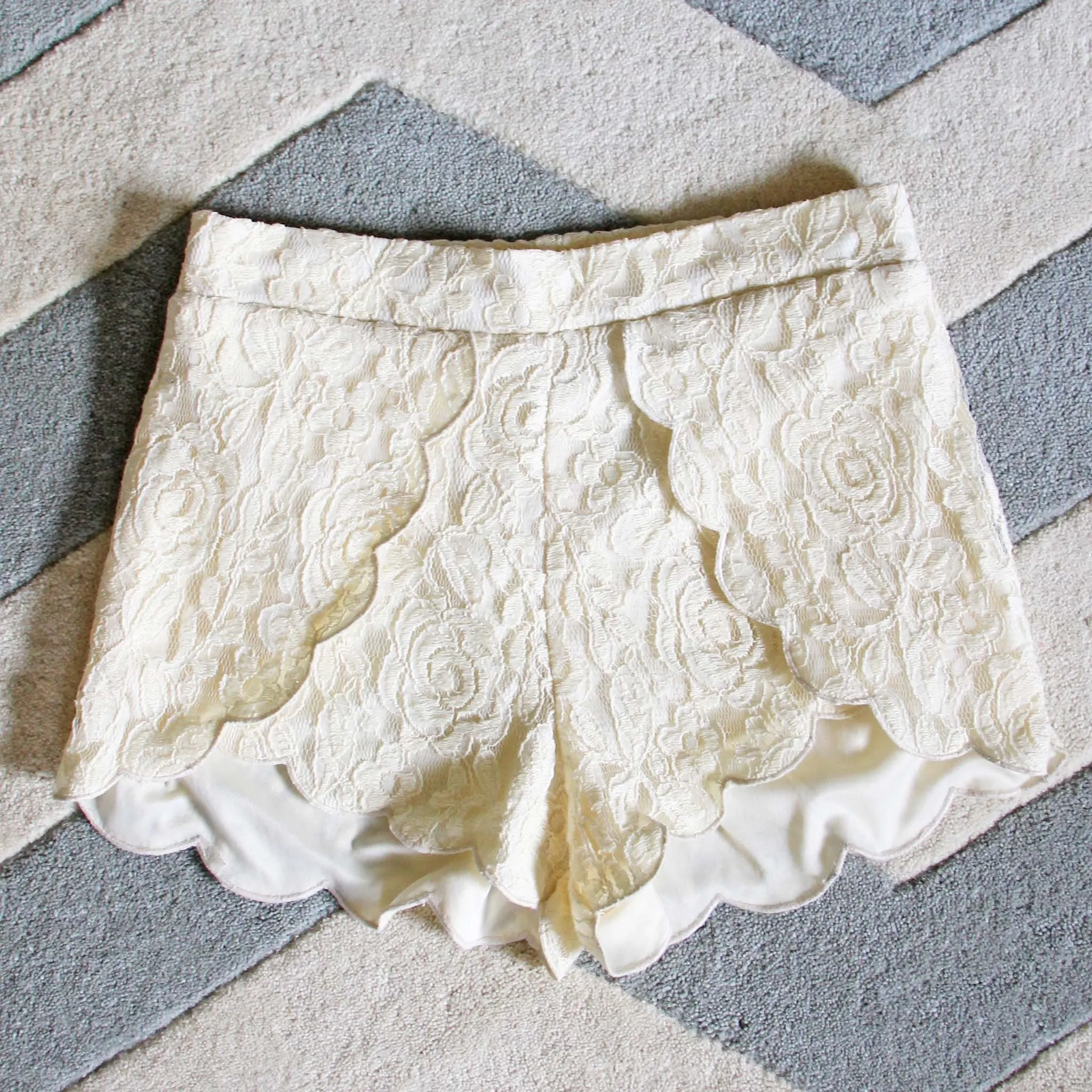 Scalloped Lace Shorts