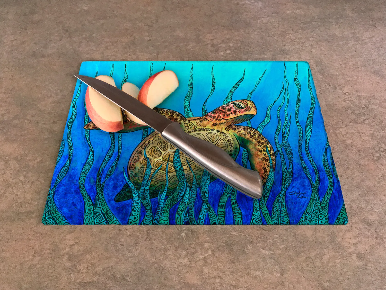 Sea Grass Turtle Cutting Board