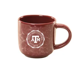 Seal Etched Marbled Mug - Maroon