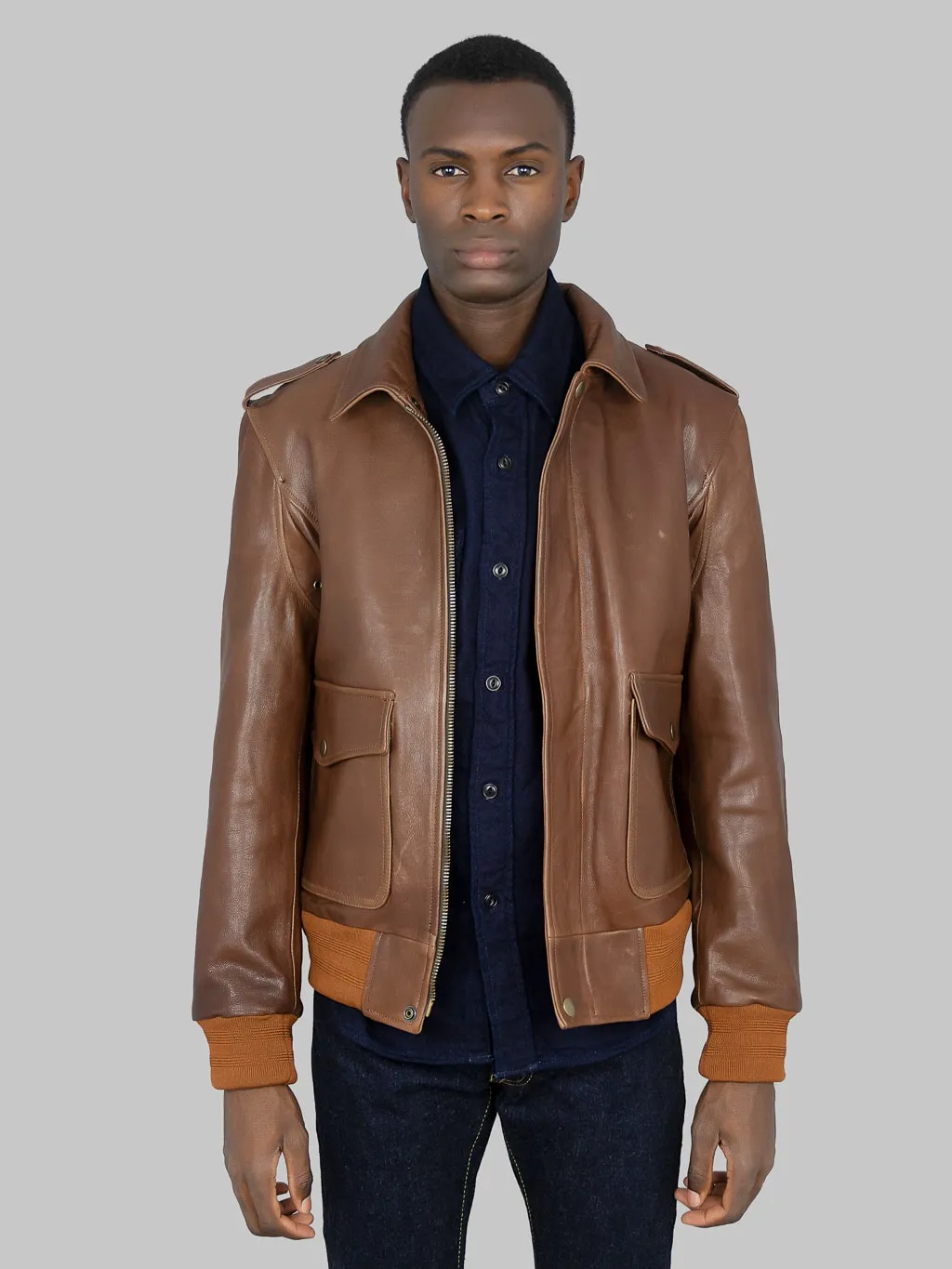 Shangri-La Heritage Don Gentile A-2 Seal Brown Flight Jacket