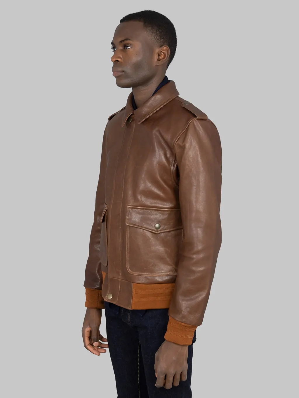 Shangri-La Heritage Don Gentile A-2 Seal Brown Flight Jacket