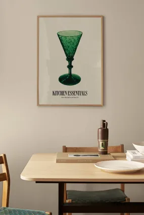 Sherry Wine Glass Poster - Green/beige - Postery - Home All | H&M GB