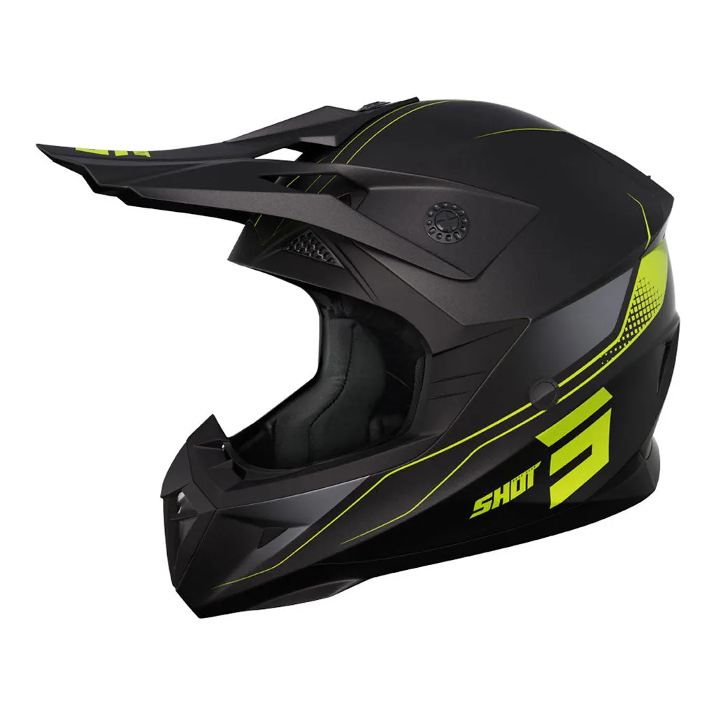 Shot - 2024 Pulse Edge Matt Neon Yellow Helmet