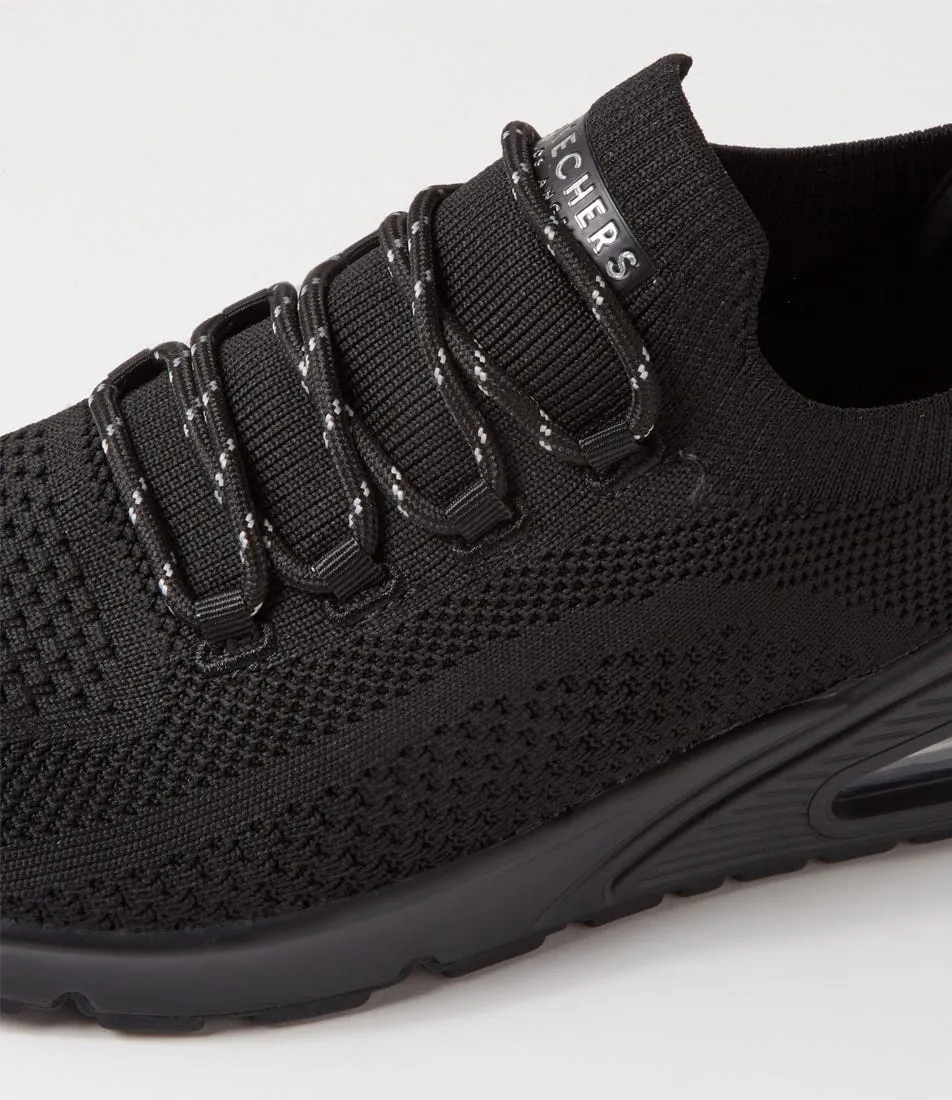 SKECHERS Uno Black Knit Sneakers