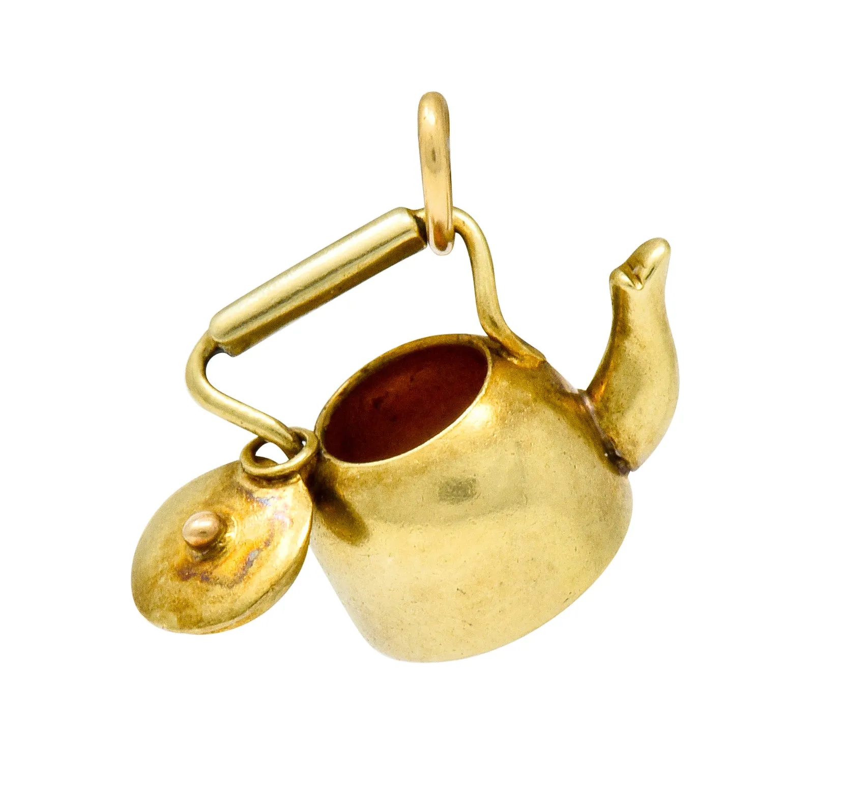 Sloan & Co. Art Nouveau 14 Karat Gold Tea Kettle Charm