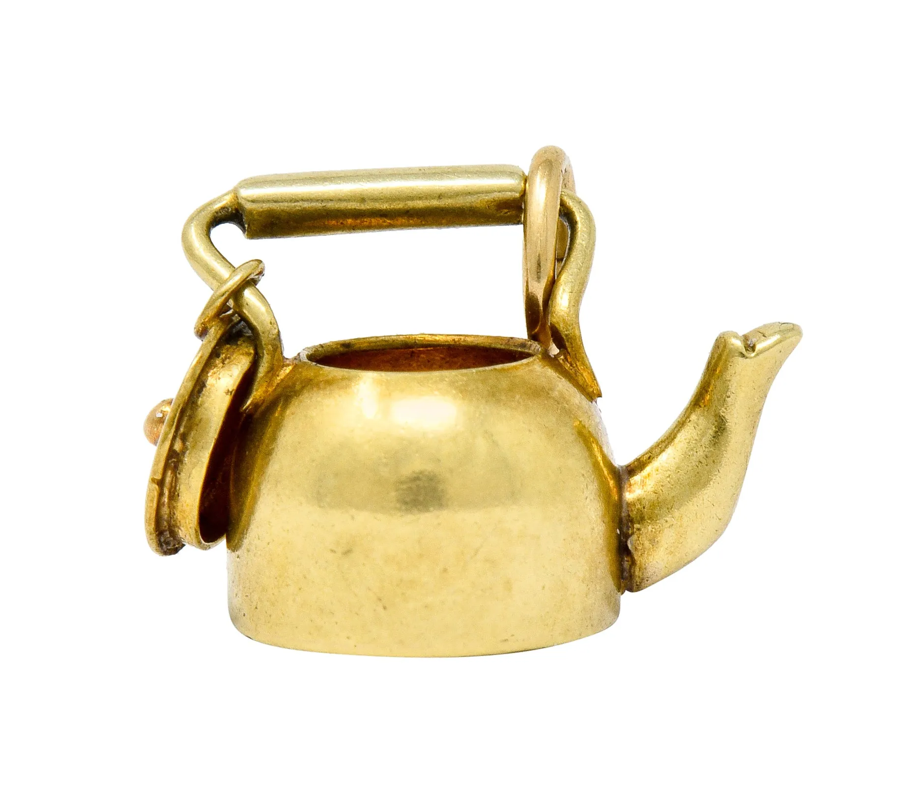 Sloan & Co. Art Nouveau 14 Karat Gold Tea Kettle Charm