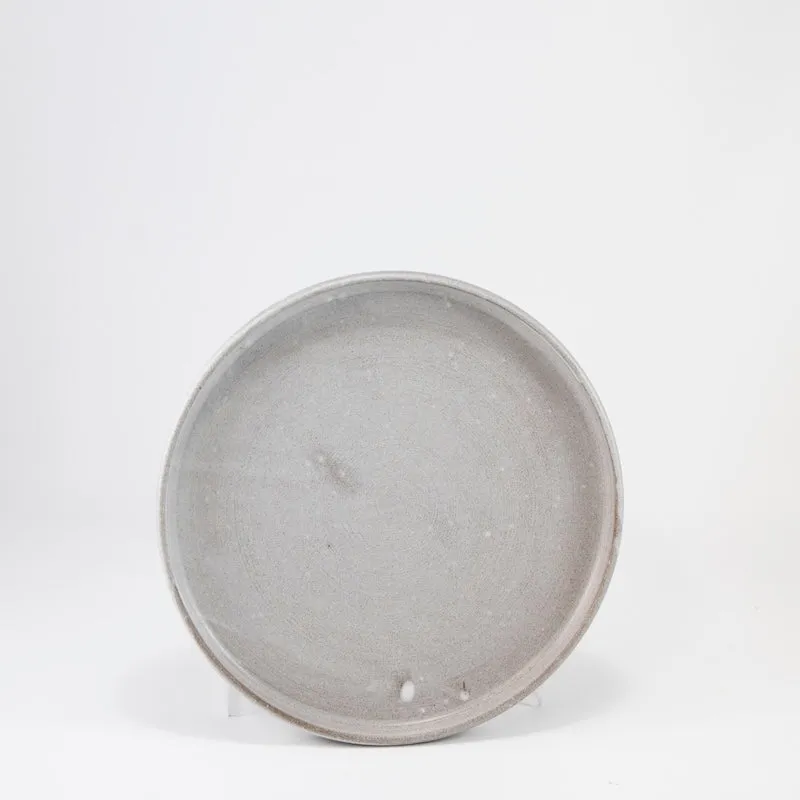 Small Plate in Birch Glaze on Dark Clay