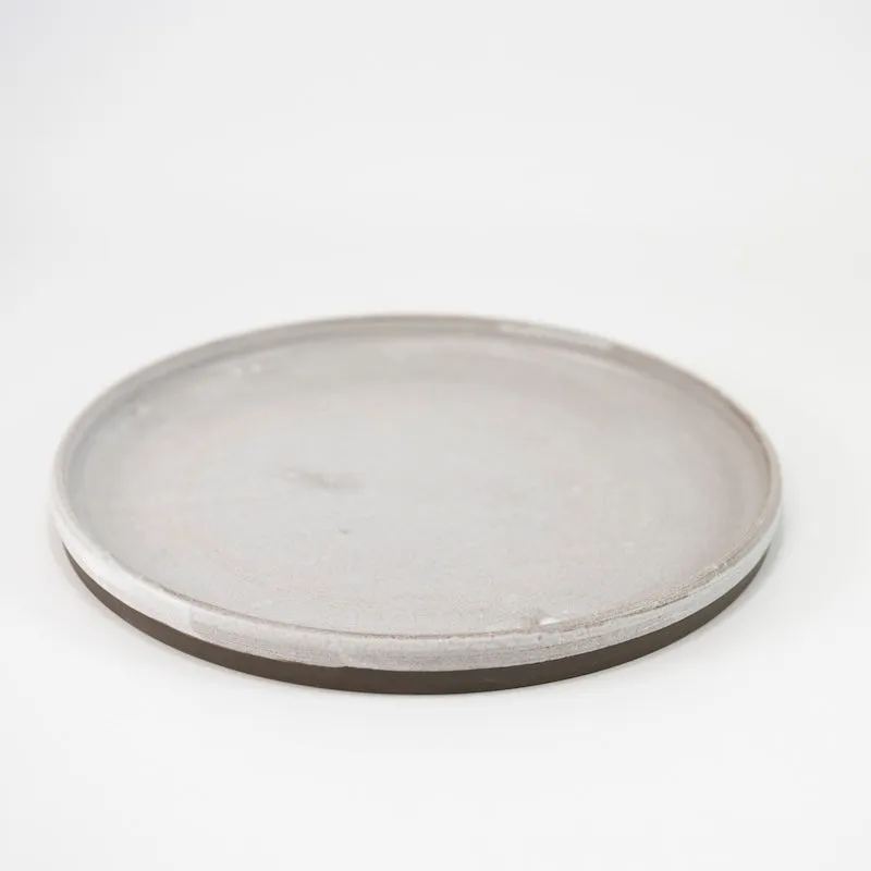 Small Plate in Birch Glaze on Dark Clay