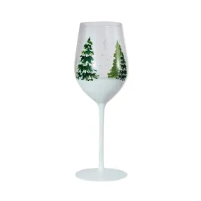 Snowy Tree Wine Glass