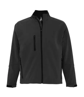 SOLS Mens Relax Soft Shell Jacket (Breathable, Windproof And Water Resistant) (Charcoal) - UTPC347