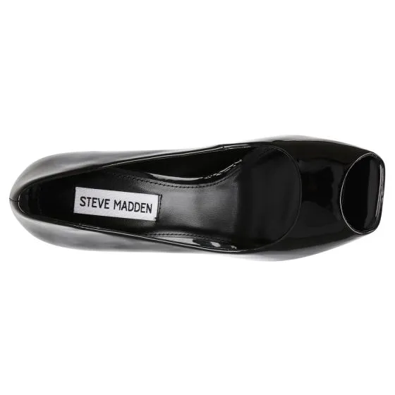 Steve Madden Presecco Black Pat PU Sandals