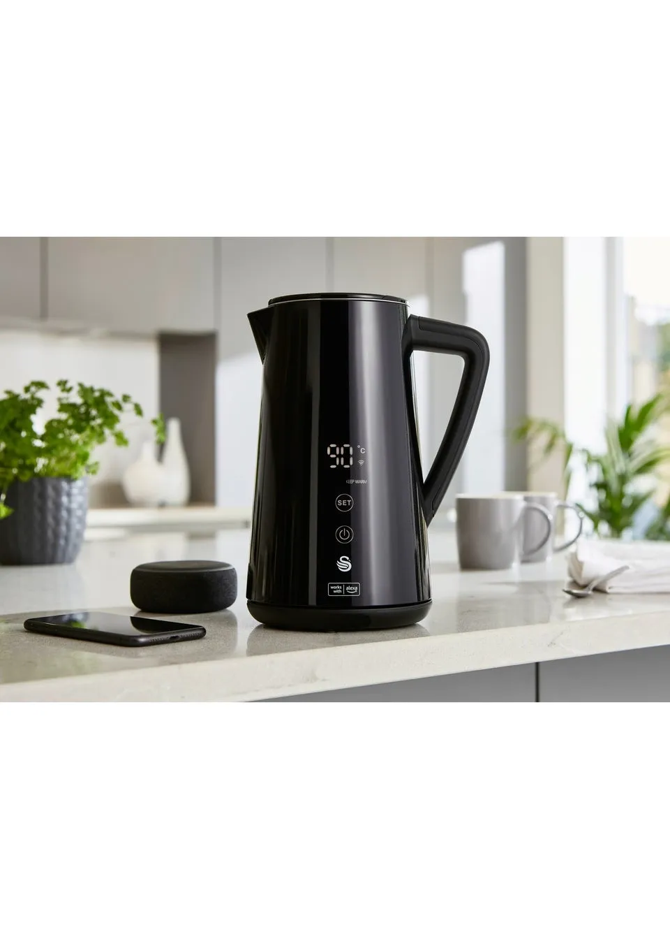 Swan Black Alexa Smart Kettle (1.5L)