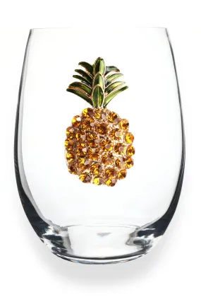 The Queens' Jewels - Pineapple Jeweled Stemless Wine Glass